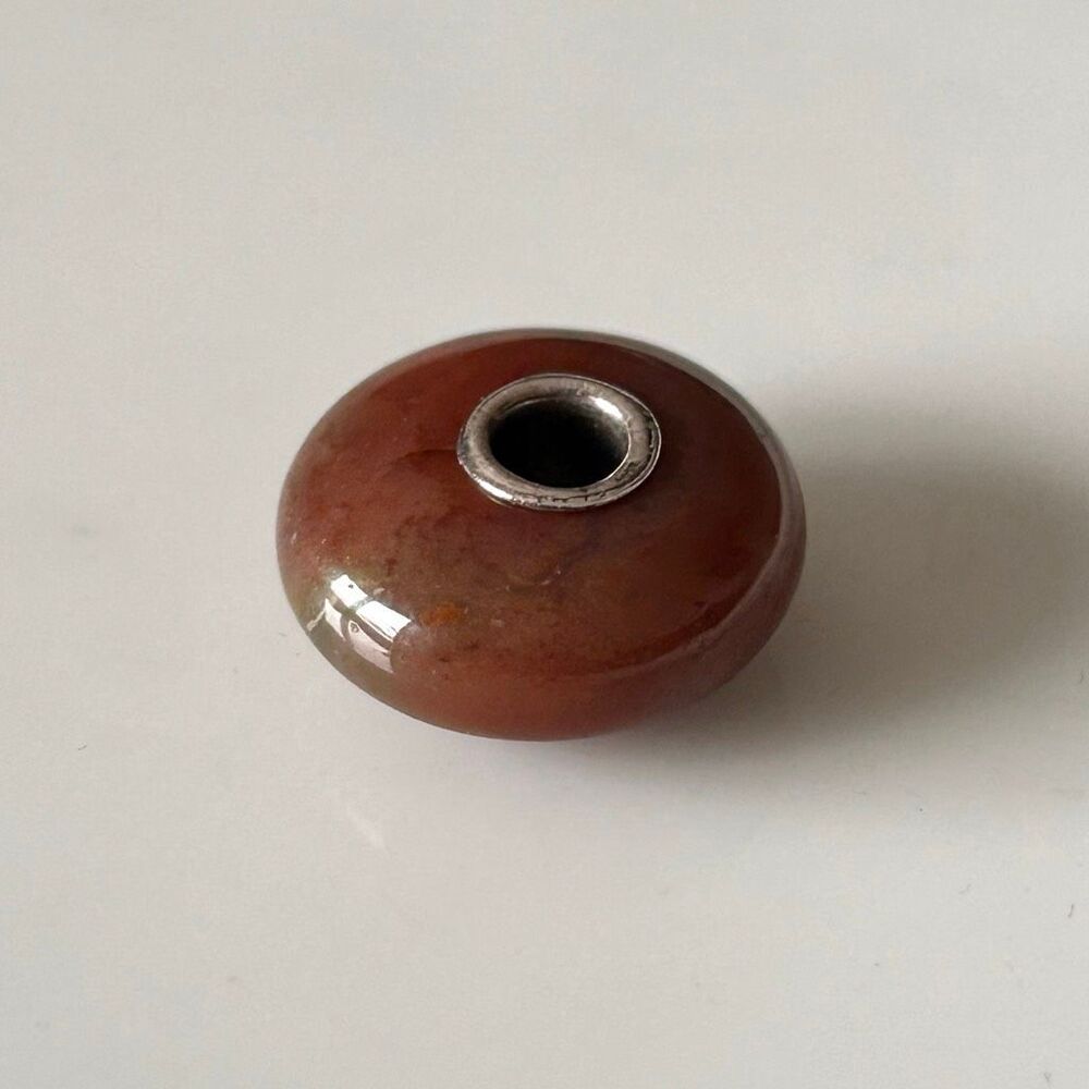 TROLLBEADS Fantasy Jasper | Dark Pink & hint of Green LAA 925S NEW! w Inclusions - Picture 8 of 8